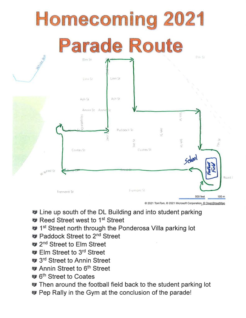 Homecoming Parade Route 2021